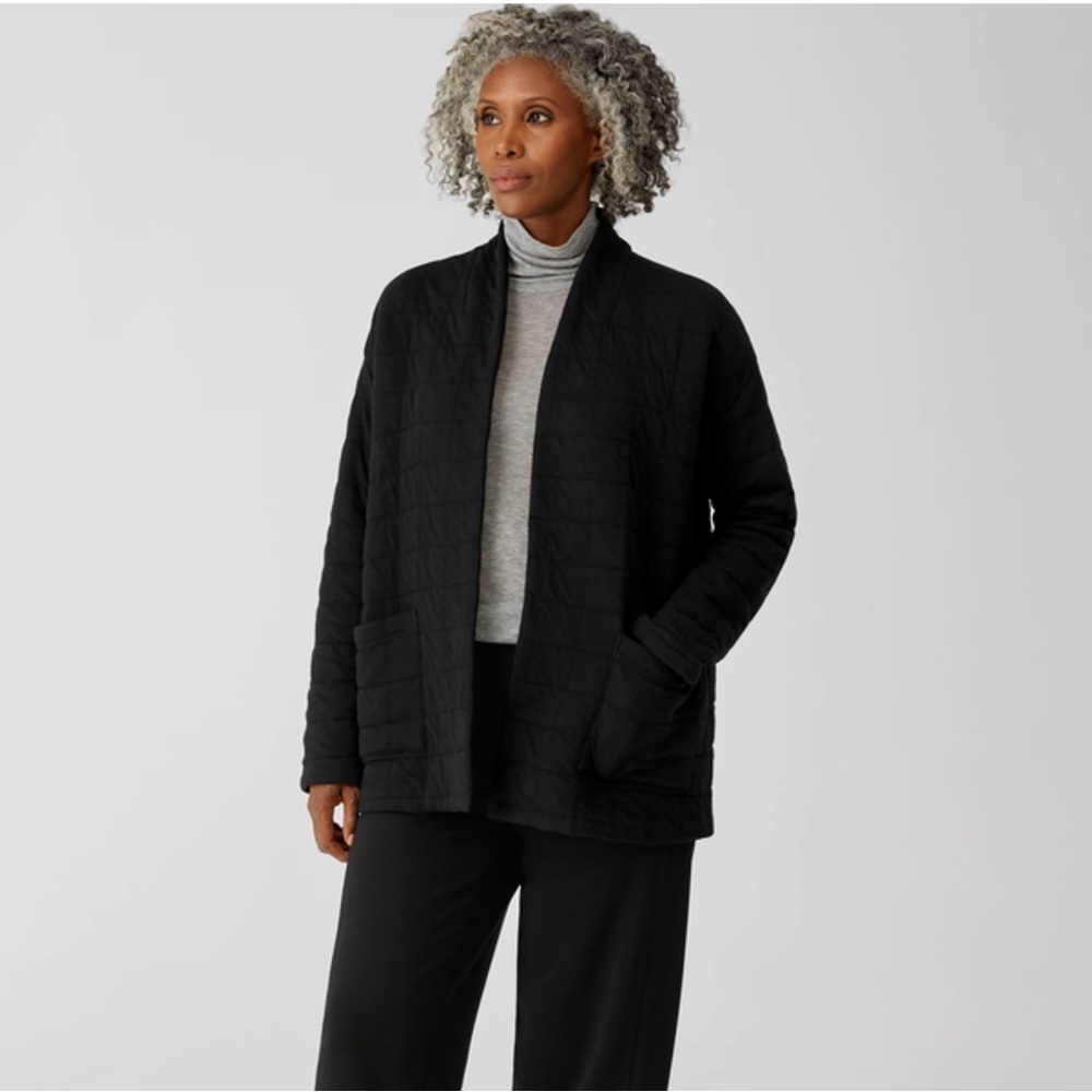 NWT. Eileen Fisher Quilted High Collar Jacket. XS.